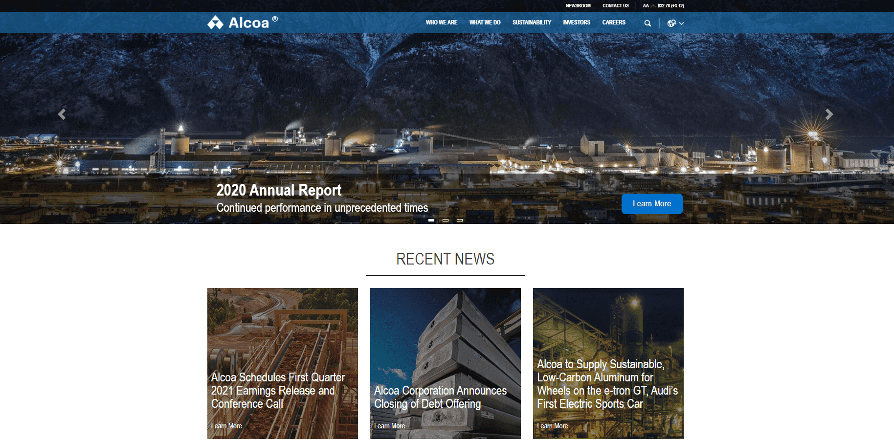You can find out more about the company on the official Alcoa website You can find out more about the company on the official Alcoa website