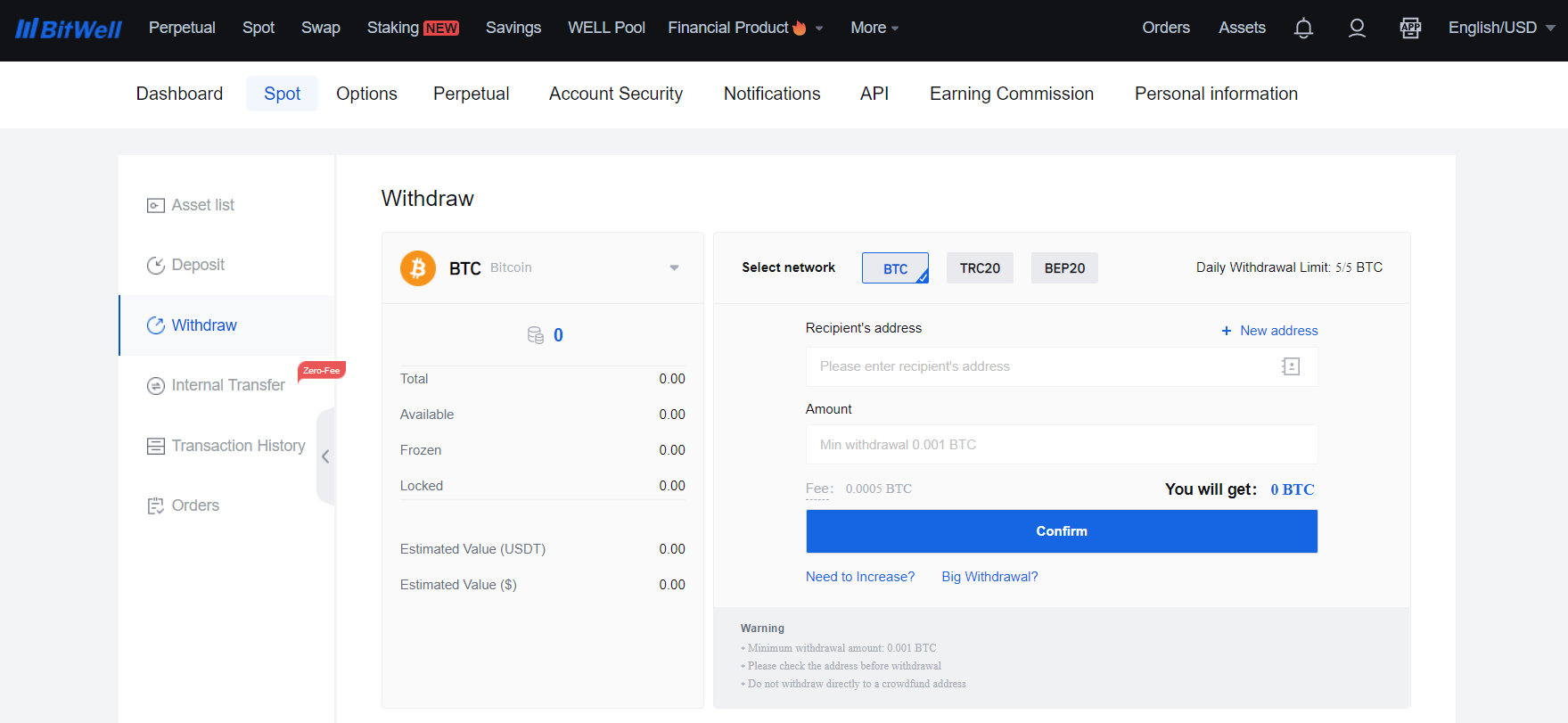 How to withdraw your digital assets from your BitWell account? How to withdraw your digital assets from your BitWell account?