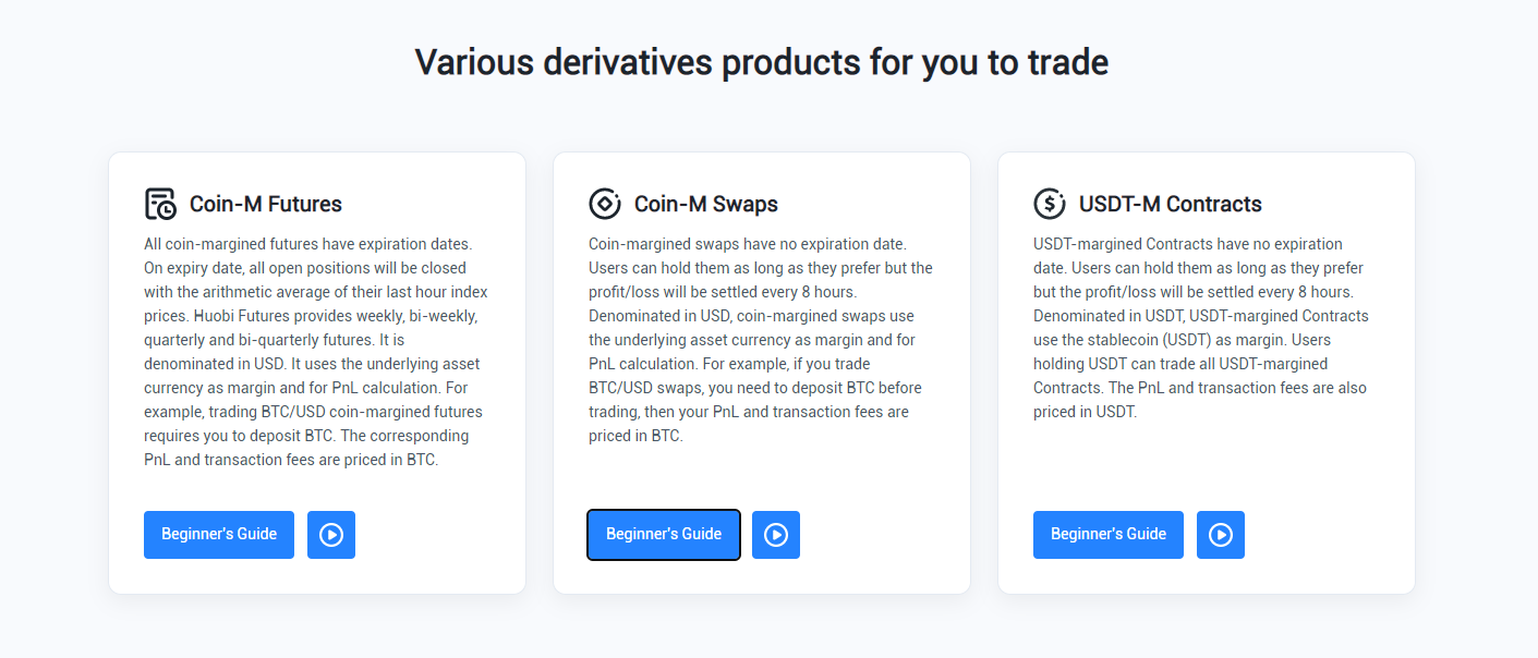 Huobi Global trading platform offers crypto derivatives products Huobi Global trading platform offers crypto derivatives products