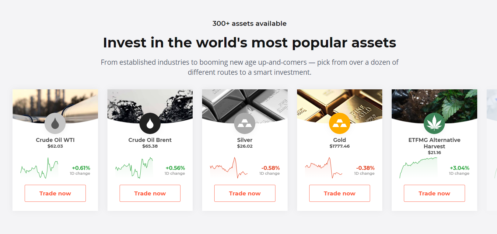 Wide choice of financial markets Wide choice of financial markets