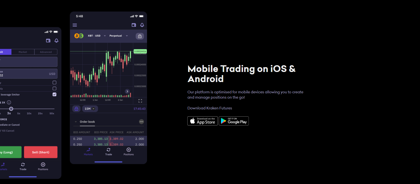 The mobile version of the platform The mobile version of the platform