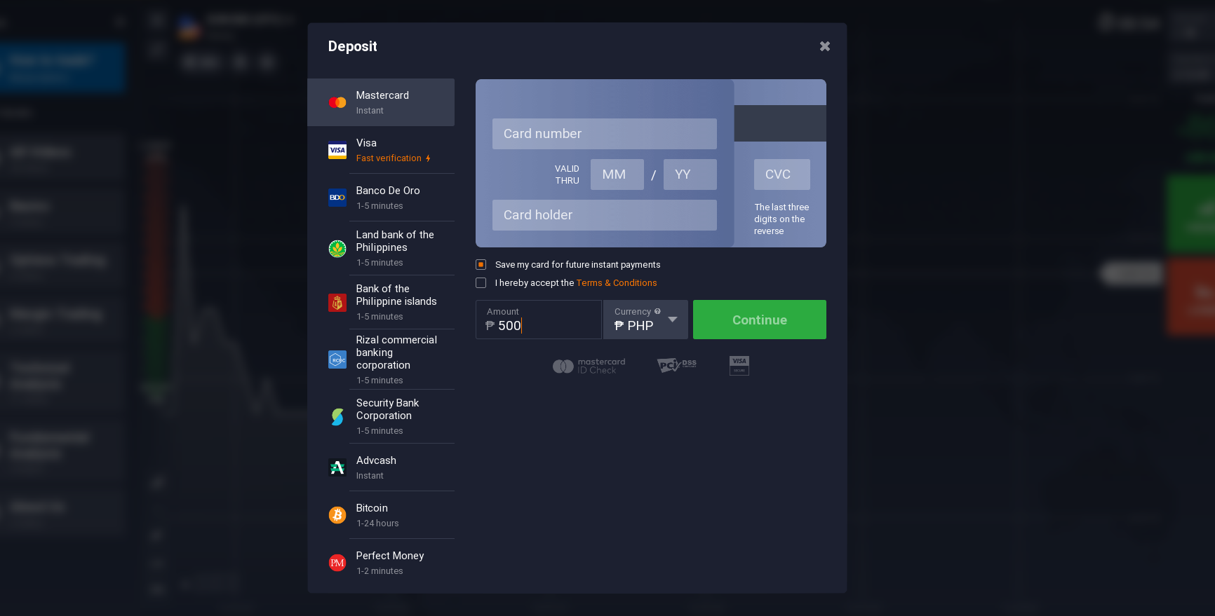 Choose a convenient deposit method for you Choose a convenient deposit method for you