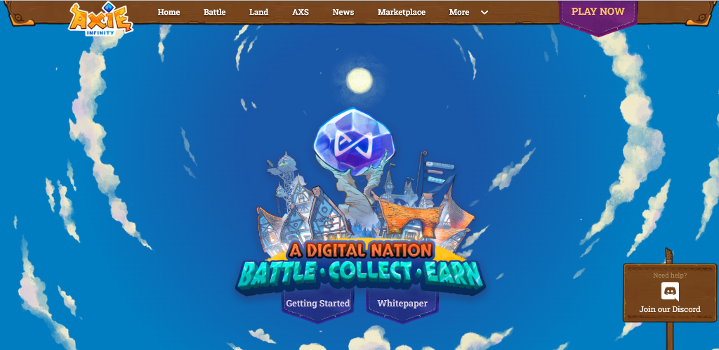 Website Axie Inifnity view Website Axie Inifnity view